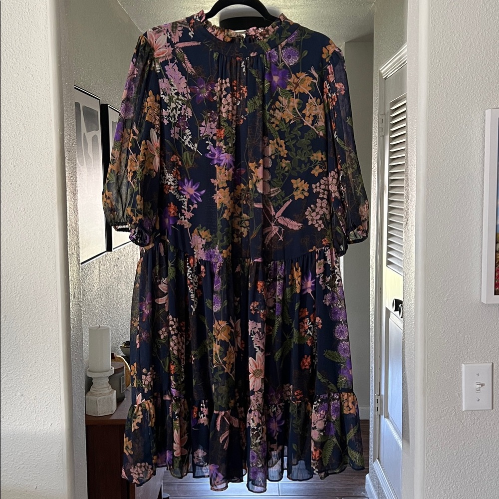 Maison Tara Floral-Printed Chiffon Dress